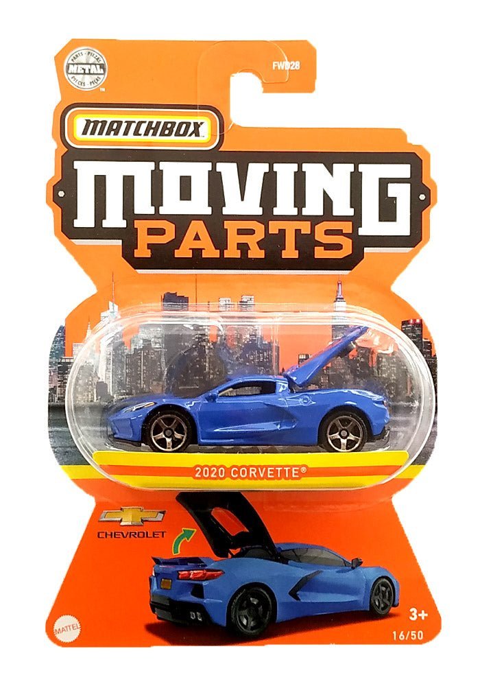 Matchbox Moving Parts 2020 Corvette - Blue - 2022 Card