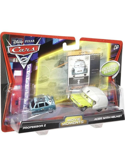 PRE-OWNED Disney/Pixar CARS 2 Movie Moments 155 Die Cast Car 2Pack Professor Z Acer With H ( card damage)