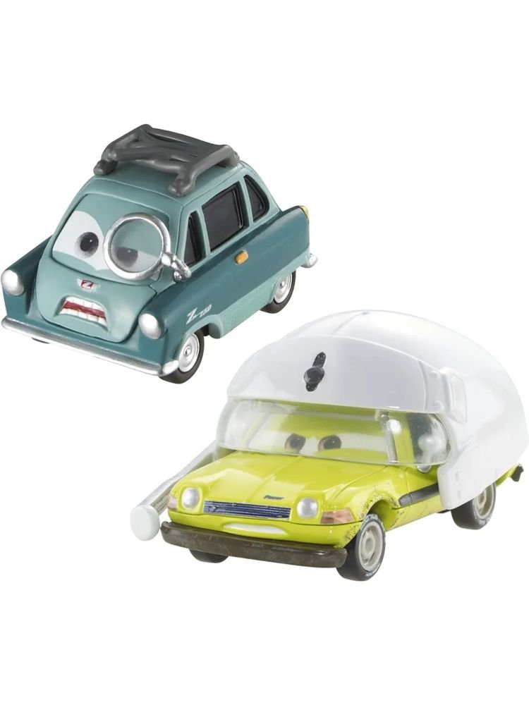 PRE-OWNED Disney/Pixar CARS 2 Movie Moments 155 Die Cast Car 2Pack Professor Z Acer With H ( card damage)