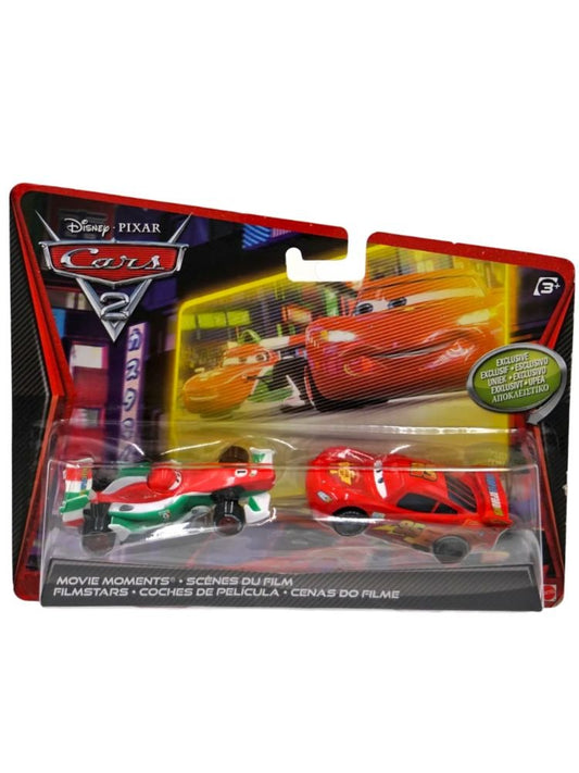 PRE-OWNED Disney Cars Cars 2 Francesco Bernoulli & Ka-Ciao Lightning McQueen Diecast Car 2-Pack (Blister damage car in excellent condition)