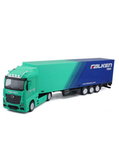 BBURAGO BU31460T MERCEDES ACTROS GIGASPACE HAULER WITH TRAILER FALKEN TIRES 1:43 Modellino