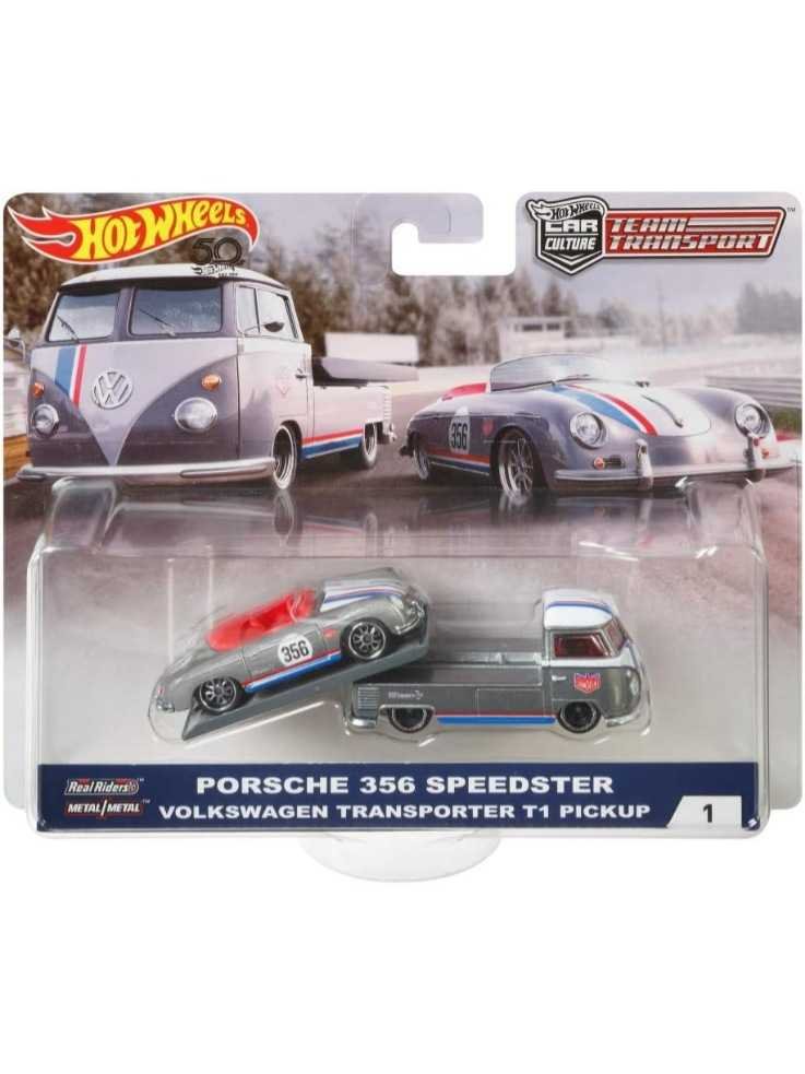 EXCLUSIVE Hotwheels Team Transport Porsche 356 Speedster & Volkswagwn Transporter T1 Pickup