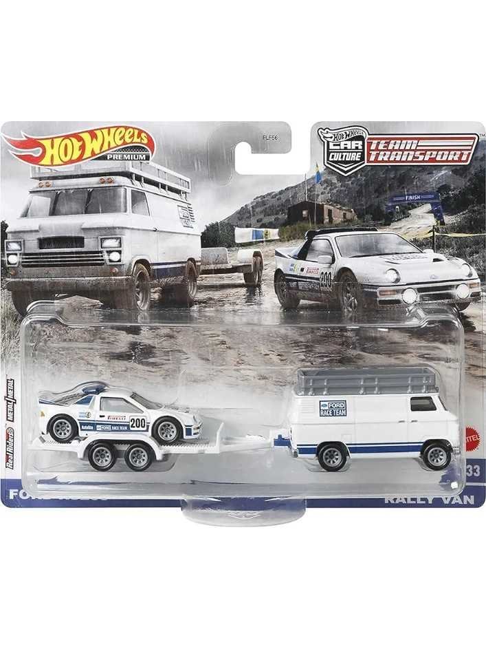 EXCLUSIVE Hotwheels Car Culture Team Transport Ford RS200 &amp; Rally Van,1:64