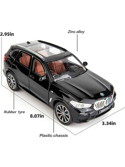 Bmw X5 SUV Model 1/32 Zinc Alloy Pull Back with Sound and Light (Black)