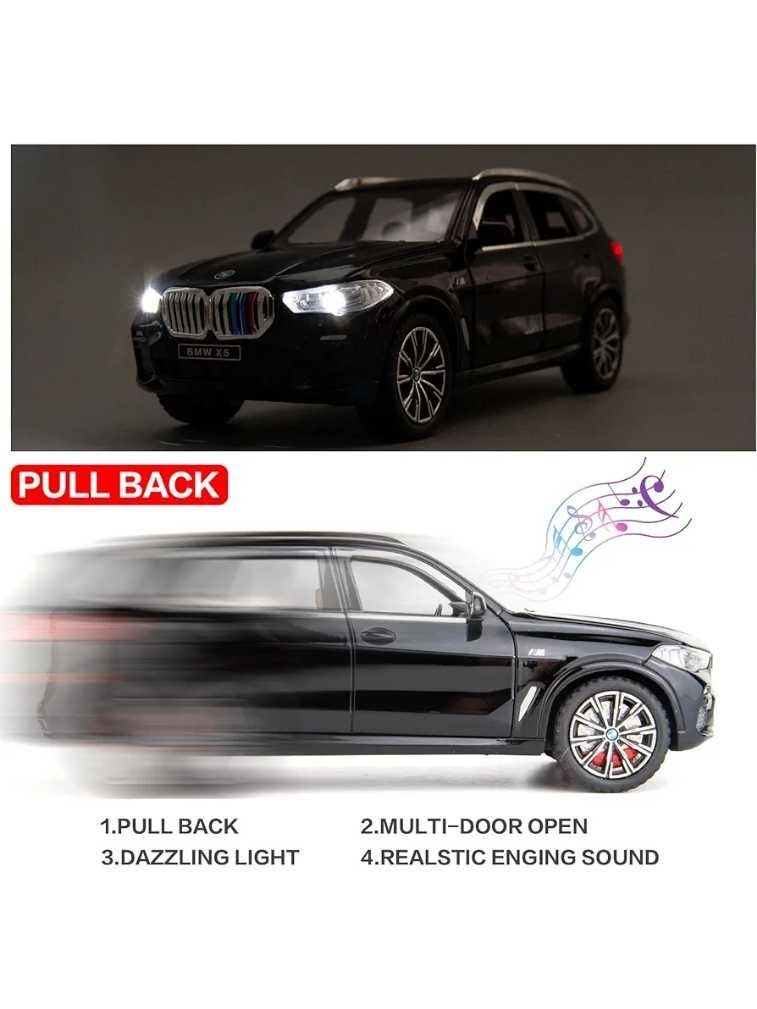 Bmw X5 SUV Model 1/32 Zinc Alloy Pull Back with Sound and Light (Black)