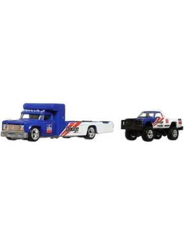 EXCLUSIVE Hotwheels Team Transport 80 Dodge Macho Power Wagon & Retro RIG