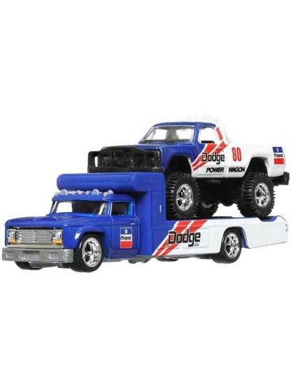 EXCLUSIVE Hotwheels Team Transport 80 Dodge Macho Power Wagon & Retro RIG