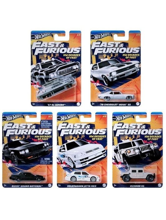 EXCLUSIVE Hotwheels Fast &amp; Furious Set of 5 Hw Decades of Fast