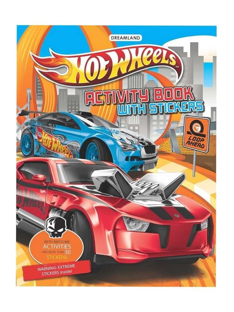 EXCLUSIVE Hotwheels activity book with stickers