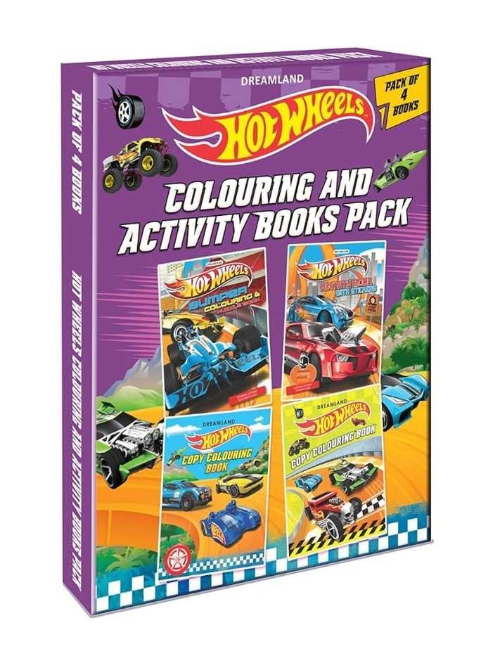 EXCLUSIVE Hotwheels colouring and activity books pack of 4