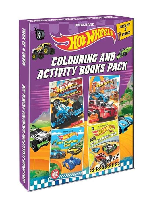 EXCLUSIVE Hotwheels colouring and activity books pack of 4