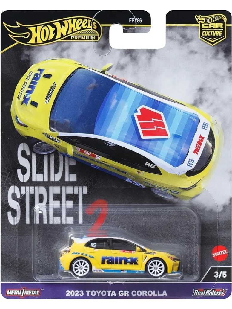 Hotwheels Slide Street 2 2023 Toyota GR Corolla imported premium 1:64 scale