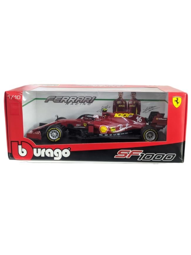 Bburago Ferrari racing tuscan GP Ferrari's SF1000 C. Leclerc (Box damaged car mint condition)