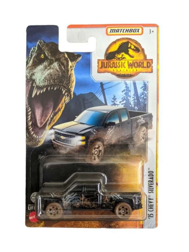 Matchbox Jurassic world 15 Chevy silverado Mainline Imported 1:64 scale