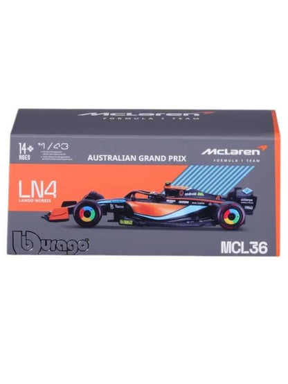 Bburago f1 ln4 2023 British grand prix mcl60 with driver