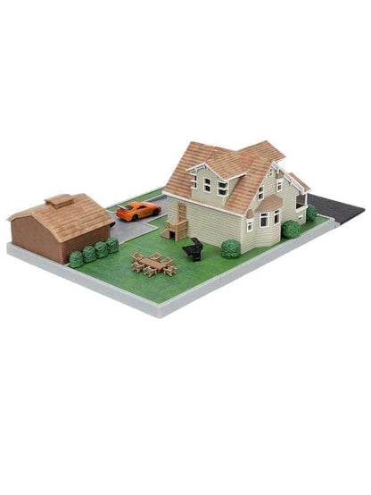 Jada Toys Fast &amp; Furious Nano Hollywood Rides Dom Toretto's House Display Diorama with Two 1.65" Die-cast Cars