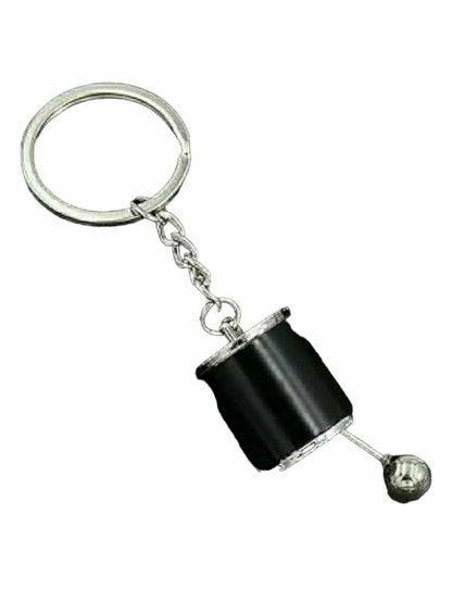 Keychain Chrome Six-speed Manual Transmission Shift Lever Keyring Key Chain Turbo Car Gear Shift Stick