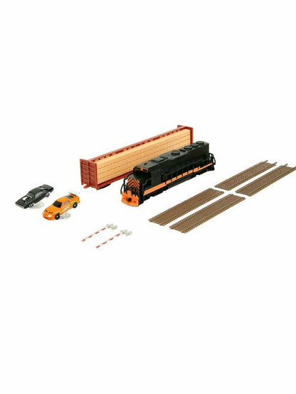 Jada Fast &amp; Furious Final Race Train Nano Scene &amp; 2 1.65" Die-Cast Cars,