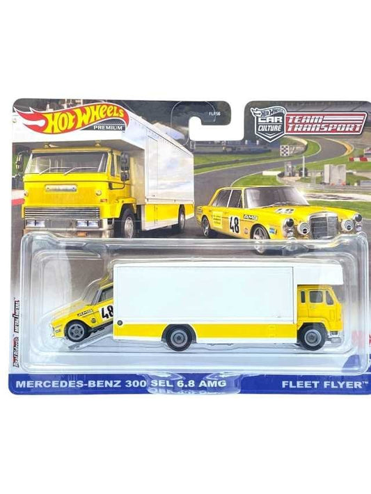 Hotwheels Mercedes Benz 300 sel AMG team transport (blister damage)