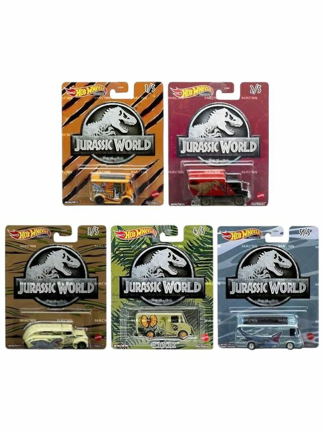 Exclusive Hotwheels Jurassic World set of 5