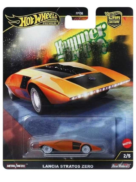 Hotwheels hammer drop lancia stratos zero imported premium 1:64 scale