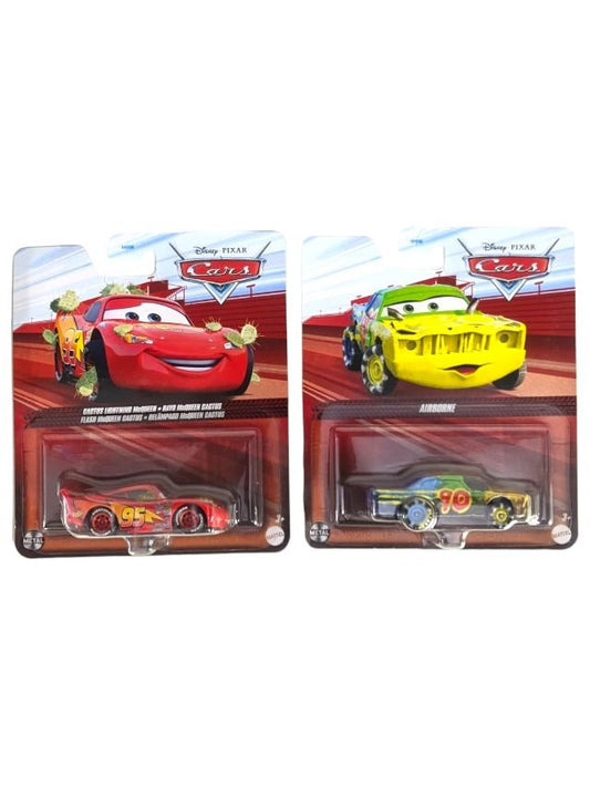 Disney Pixar Cars Airborne & Cactus Lightning McQueen Set Of 2