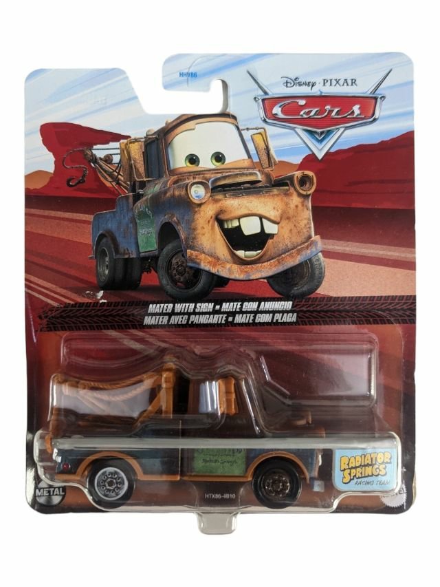 Disney Pixar cars mater with sign