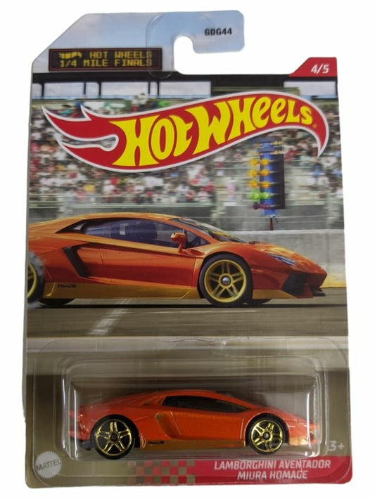 Hotwheels Quarter mile finals Lamborghini Aventador miura homage Imported Mainline Card Art 1:64