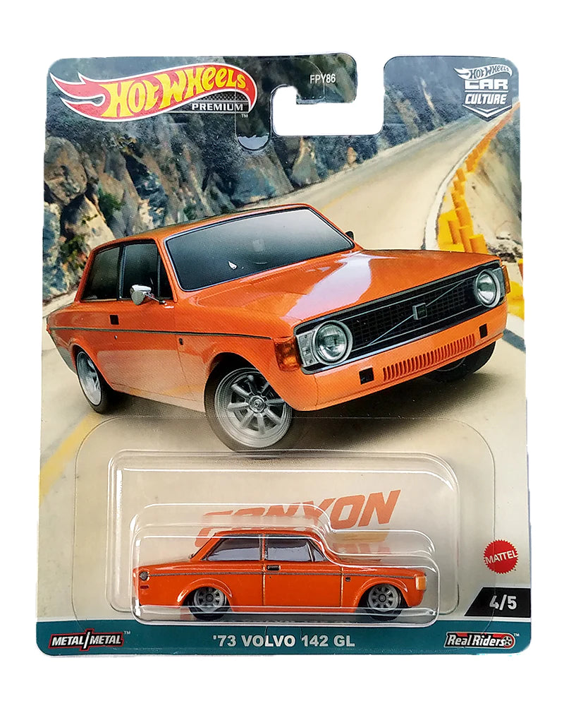 Hot Wheels Canyon Warriors '73 Volvo 142 GL - Orange Imported Premium 1:64