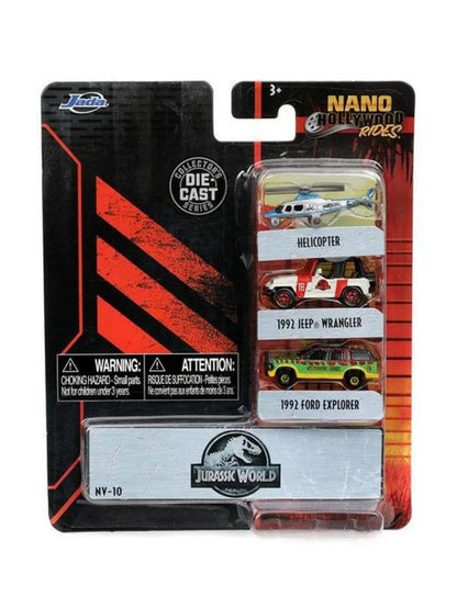 Jada Toys Jurassic World Nano Hollywood Rides Die-Cast Vehicle 3-Pack