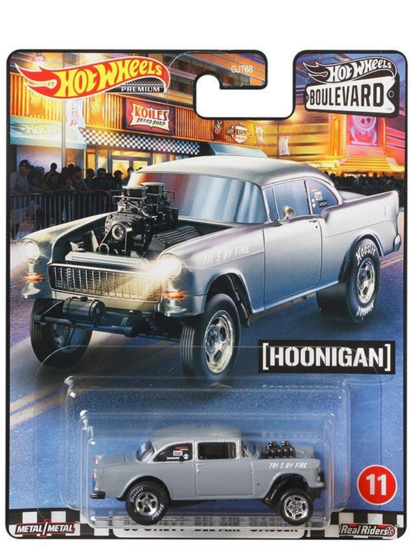 HotWheels 55 Chevy Bel Air Gasser imported premium 1:64 scale