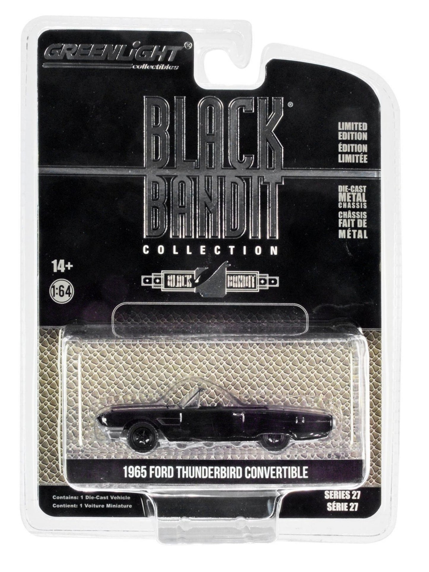 Greenlight Black Bandit 1965 Ford Thunderbird Convertible