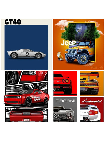 EXCLUSIVE Car Poster BUY 1 GET 1 Free (random assortment) Size A4