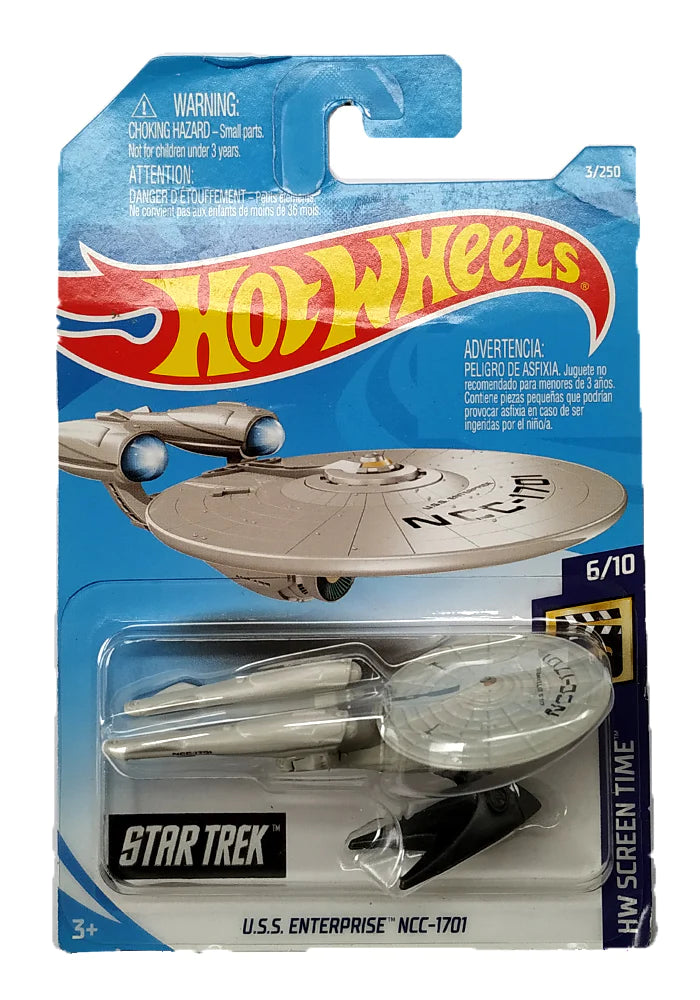 EXCLUSIVES HotWheels U.S.S. Enterprise NCC-1701 HW Screen Time Imported Mainline Card 1:64 Scale