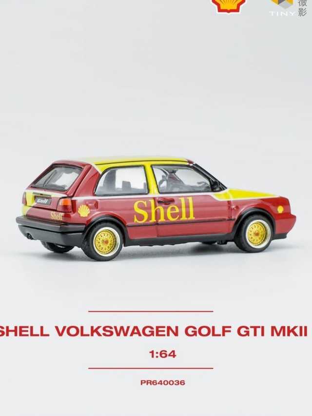 Pop race pr64-36 poprace x Tomy shell Volkswagen golf gti mk2 1:64 scale