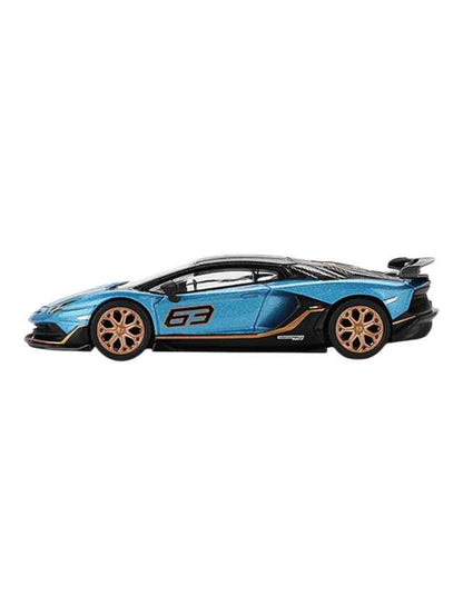 Mini GT Lamborghini Aventador svj 64 blu Aegir imported