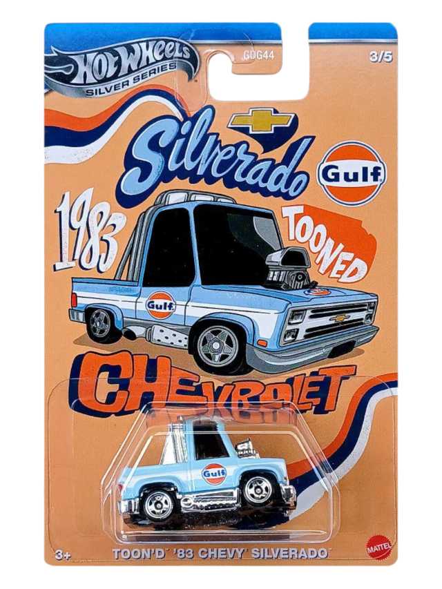 HotWheels Silver Series Gulf Toon'd '83 Chevy Silverado Imported card art mainline 1:64 Scale