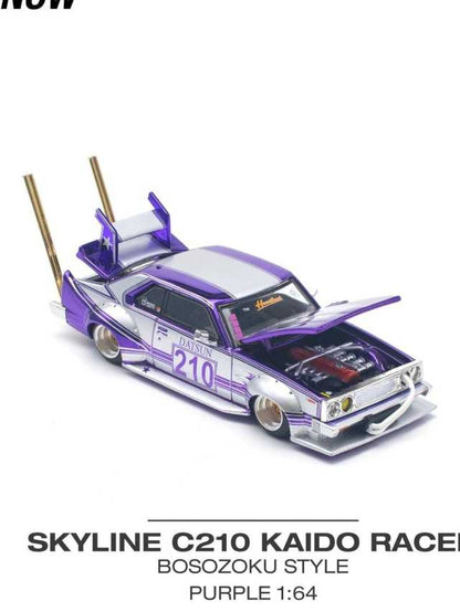 Pop race pr64-107 skyline c210 racer bosozoku style 1:64 scale