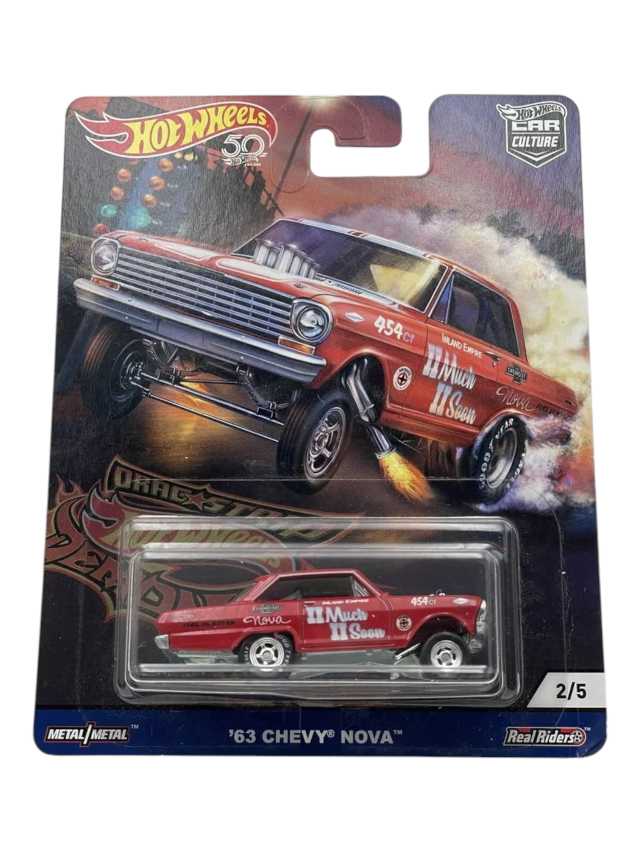 HOTWHEELS Car Culture '63 Chevy Nova Imported Premium Collection (Blister Damaged but the Car is in Mint Condition) 1:64 Scale