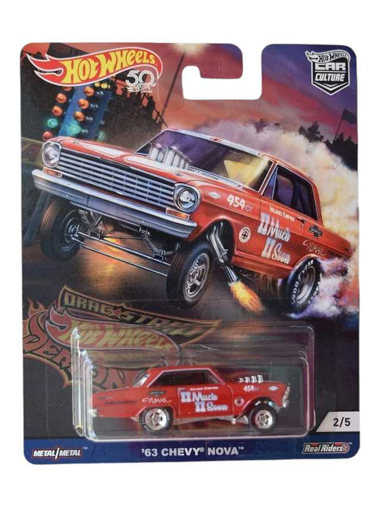 HOTWHEELS Car Culture '63 Chevy Nova Imported Premium Collection (Blister Damaged but the Car is in Mint Condition) 1:64 Scale