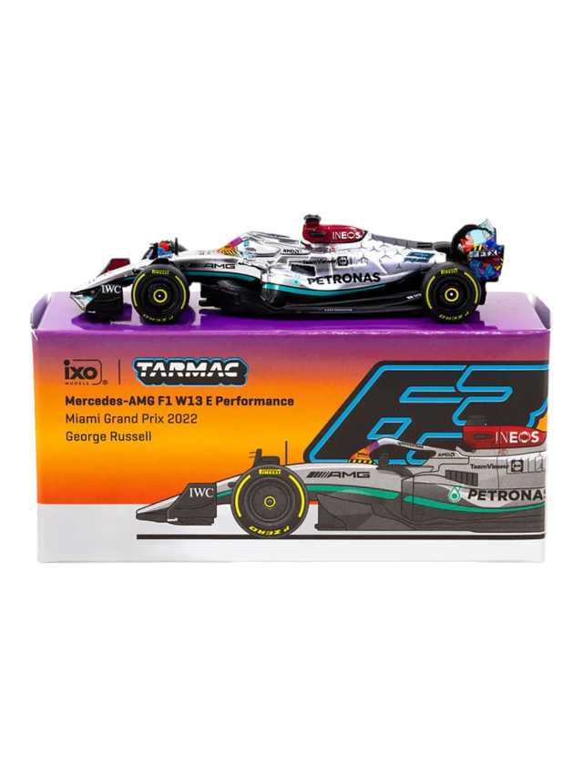 Tarmac Works Mercedes -amg f1 W13 E performance miami grand prix 2022 George Russell imported collection 1:64