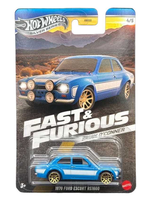 HotWheels Silver Series Fast and Furious Brian O'Conner 1970 Ford Escort RS1600 Imported Card Art Mainline 1:64 Scale