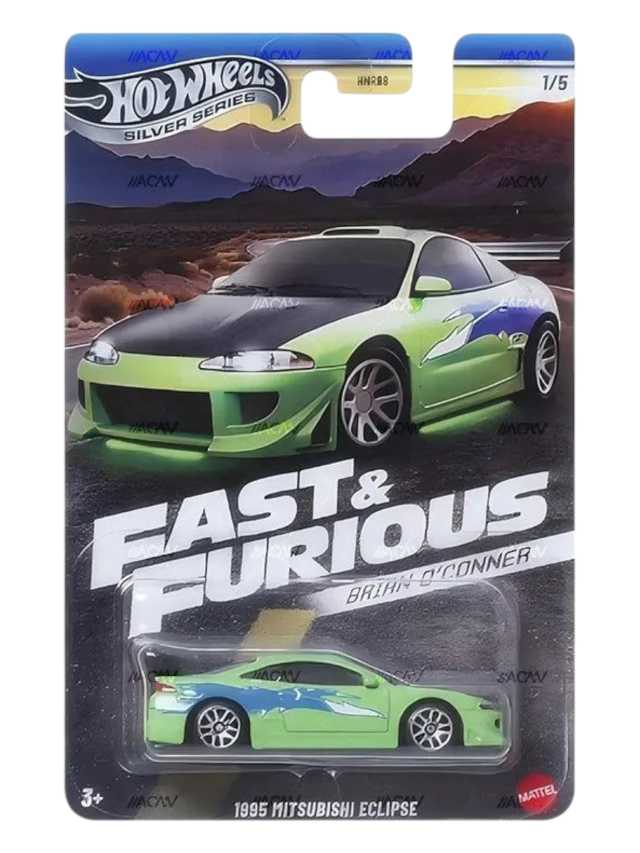 Hotwheels silver Series Fast and Furious brian o'conner cars set of 5 imported mainline card art 1:64 scale