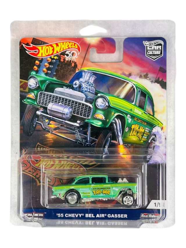 HOTWHEELS Car Culture '55 Chevy Bel Air Gasser Imported Collection (Blister Damaged but Car is in Mint Condition) 1:64 Scale