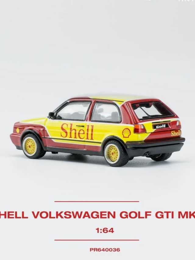 Pop race pr64-36 poprace x Tomy shell Volkswagen golf gti mk2 1:64 scale