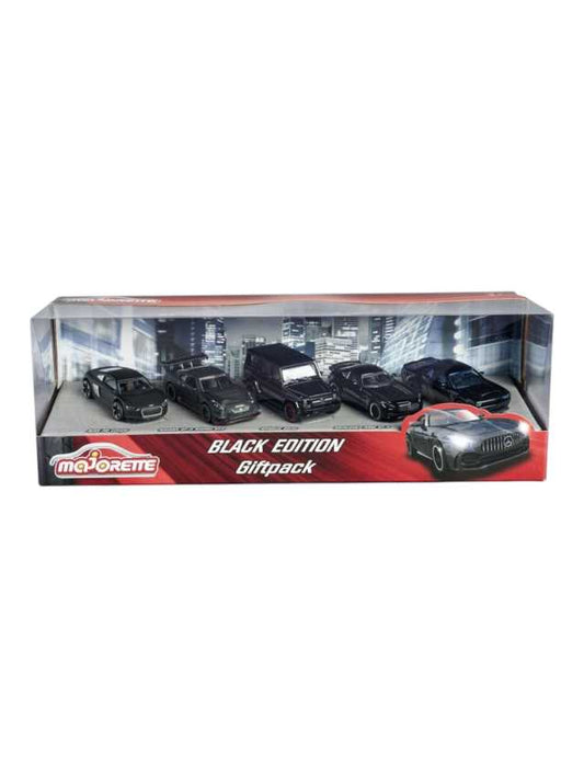 Majorette Black edition giftpack ,5 pack - Audi R8 Coupe, Nissan GT-R Nismo GT3 ,Brabus B63s, Mercedes-AMG GT R,Dodge Challenger SRT Demon.