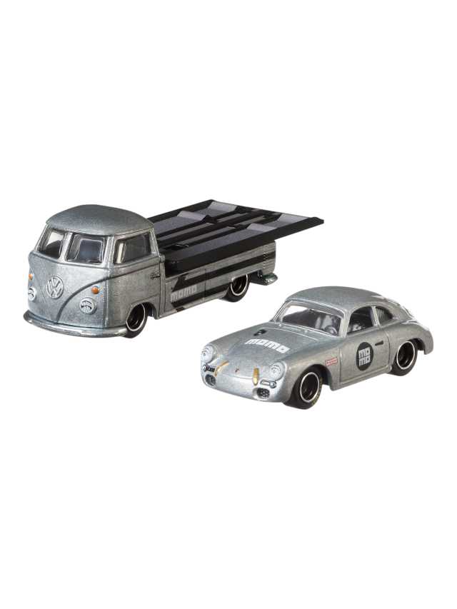 Hotwheels Porsche 356A outlaw Volkswagen transporter t1 pickup imported team transport 1:64 scale