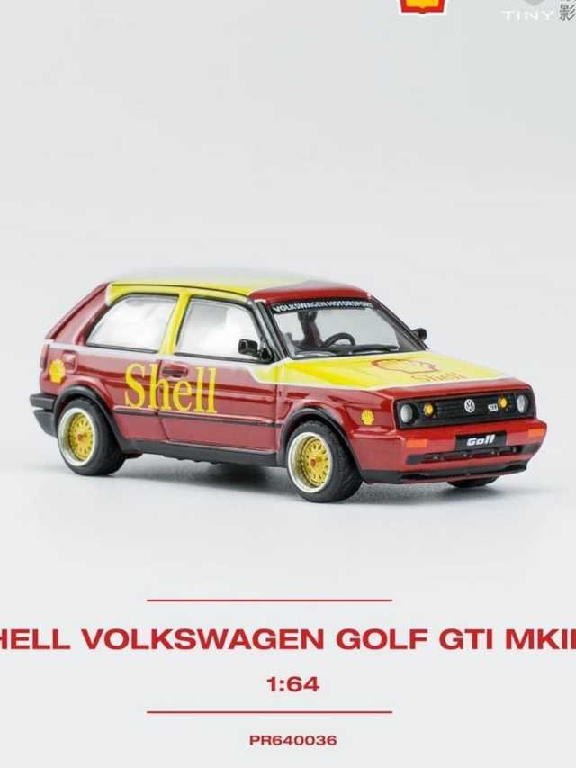 Pop race pr64-36 poprace x Tomy shell Volkswagen golf gti mk2 1:64 scale