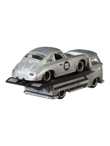 Hotwheels Porsche 356A outlaw Volkswagen transporter t1 pickup imported team transport 1:64 scale