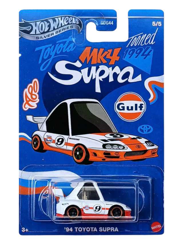 HotWheels Silver Series Gulf '94 Toyota Supra Mk4 Imported card art mainline 1:64 Scale